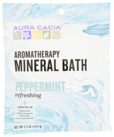 AURA CACIA:  Aromatherapy Mineral Bath Refreshing Peppermint , 2.5 Oz