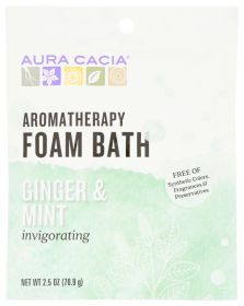 AURA CACIA: Foam Bath Invigorating Ginger & Mint, 2.5 oz