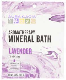 AURA CACIA: Aromatherapy Mineral Bath Relaxing Lavender, 2.5 oz