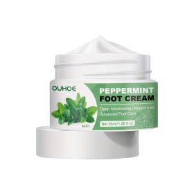 OUHOE Peppermint Foot Cream, Repair The Foot Prevent Weather-Shack Desquamate Cracked Heels Moisturize Foot Care Cream