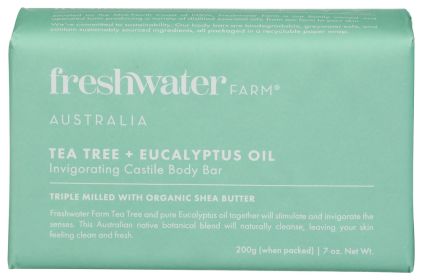 FRESHWATER FARM AUSTRALIA: Tea Tree and Eucalyptus Oil Body Bar Soap, 7 oz