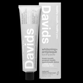 DAVIDS: Peppermint Charcoal Toothpaste, 5.25 oz
