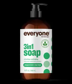 EVERYONE: Peppermint Plus Tea Tree 3 In 1 Soap, 32 fluid ounces