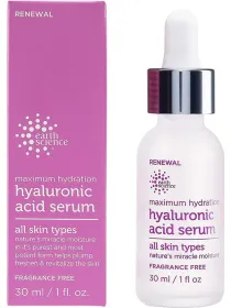 EARTH SCIENCE: Maximum Hydration Hyaluronic Acid Serum, 1 oz