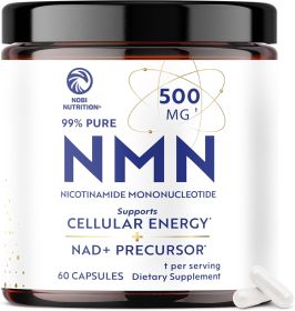 NMN Supplement 500mg Ultra Pure 99.8 Stabilized Form Supports NAD Production Cellular Health Healthy Aging 60 Capsules