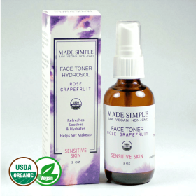 Organic Vegan Rose Grapefruit Face TONER for Sensitive Skin