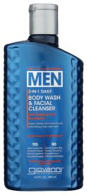 GIOVANNI COSMESTICS: Men 2 in 1 Daily Body Wash and Facial Cleanser, 16.9 fo