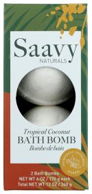 SAAVY NATURALS: Bath Bomb Tropical Coconut, 12 oz