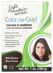 LIGHT MOUNTAIN: Color the Gray Natural Haircolor and Conditioner Dark Brown, 7 oz