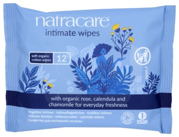 NATRACARE: Organic Intimate Wipes, 12 pc