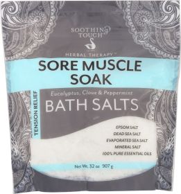 SOOTHING TOUCH: Sore Muscle Soak Bath Salts, 32 oz