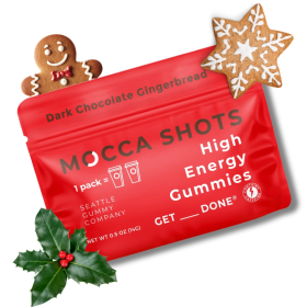 Mocca Shots Energy Gummies with Caffeine (Recover Post-Workout Supplement Gummies: 12Pack  Dark Chocolate Gingerbread)